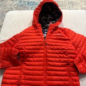 Eddie Bauer Bright Orange Puffer Womens Jacket Size Large EB1